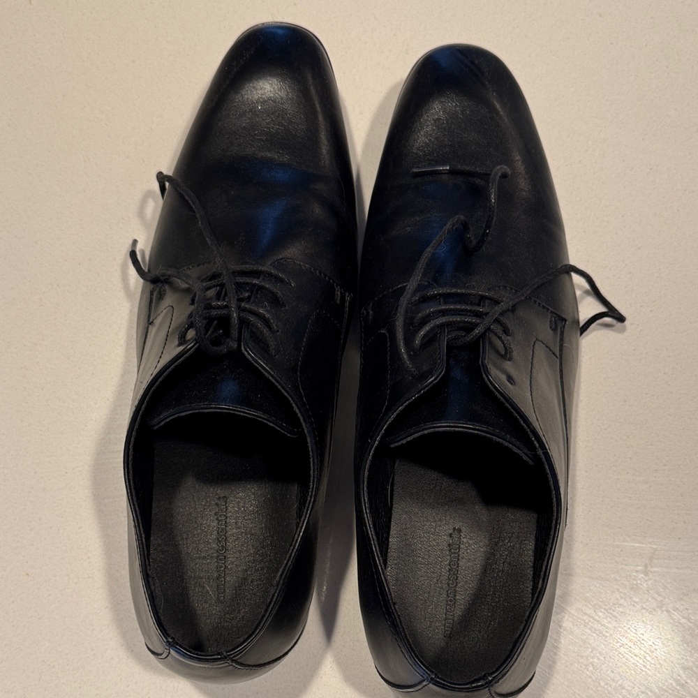 Amazon Essentials Black Leather Derbys - image 1